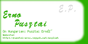 erno pusztai business card